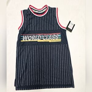 Art Class Boys' 90's World Class Pinstriped Tank Top, Black - Medium NEW!